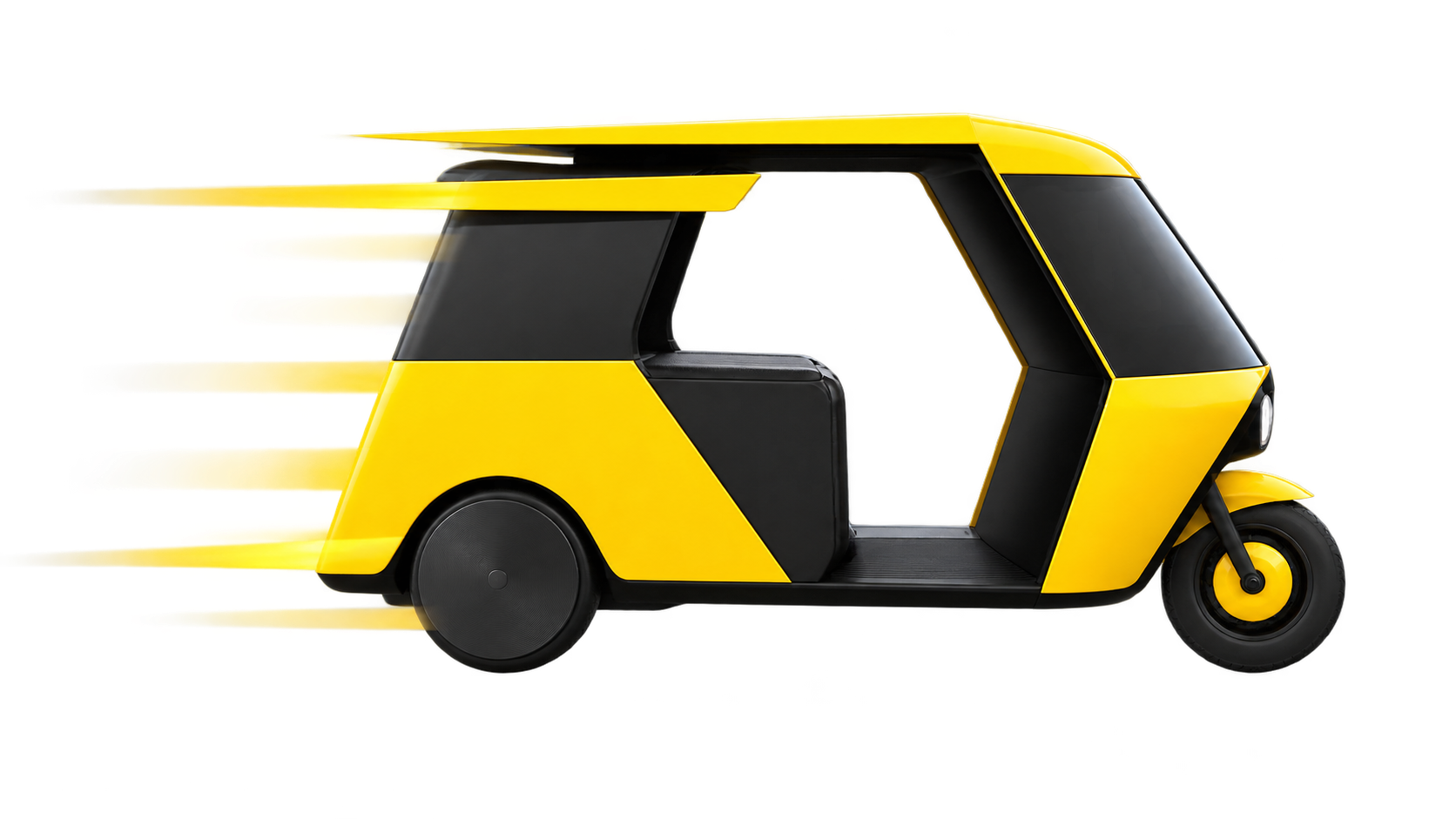 Yellow TalkTuk vehicle moving one idea through a multi-channel workflow